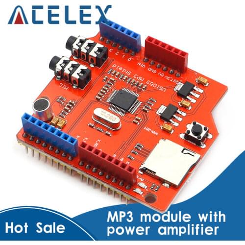 VS1053 VS1053B Stereo Audio MP3 Player Shield Record Decode Development Board Module With TF Card Slot For Arduino UNO R3