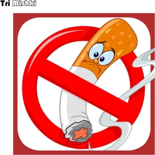 Tri Mishki WCS217 14x14cm NO SMOKING warning colorful car sticker funny auto automobile car stickers