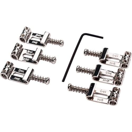 Pack Of 6 Guitar Saddle Bridge With Wrench Stringed Instruments For Tele Guitar Replacement Accessories