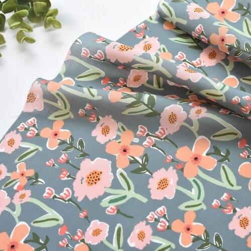 1meter 100% cotton soft flowers fabric for Childrens skirt dress DIY Summer clothes bag handwork fabric art XMT