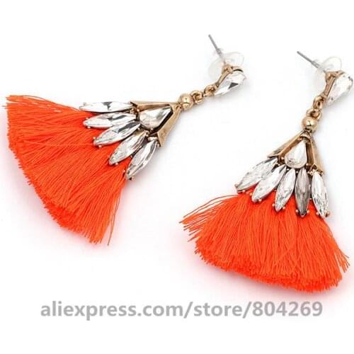 120 pair/lot Wholesale Spring Summer Fashion Tassel Earrings Vintage Long Dangle Leaf Jewelry