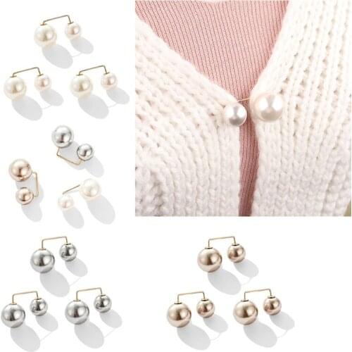 3pcs / set Fashion Double Pearl Brooch Brooches For Women, Metal Lapel Pin Brooch Pins Sweater Shirt Jacket Brooch Accessories