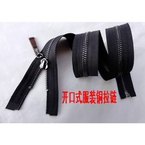 Jacket clothes bags shoes down coat/garment accessories black teeth 5# metal zippers/polishing open-end 100cm brass auto lock