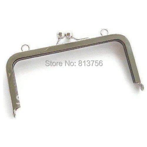 6 x 3 Inch Nickel Purse Frame with Loops