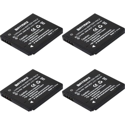 Batmax 4Pcs DMW-BCK7 NCA-YN101G BCK7 Rechargeable Battery for Panasonic Lumix DMC-FS28 DMCFH2 DMC FH4 FH5 FH6 FH25 FH27 FP5 FT30