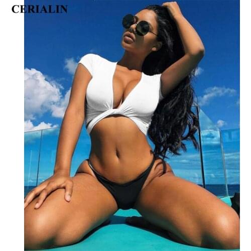 Черно-белые купальники CERIALIN China At AliExpress