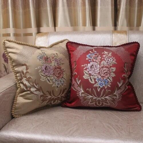 CURCYA Luxury Sofa Cushion Covers Home Decoration Classic Elegant Jacquard Floral Pillow Case Vintage Decor