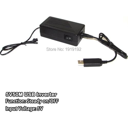 Cheap! Powered 5V USB EL wire inverter powered by Computer or Mobile battery for Party Decor driving 50m EL wire or EL strip