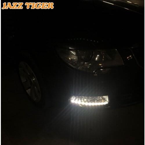12V Daytime running lights For Skoda Superb 2010 2011 2012 2013 Drl with turn signals LED For cars auto Fog lights headlights
