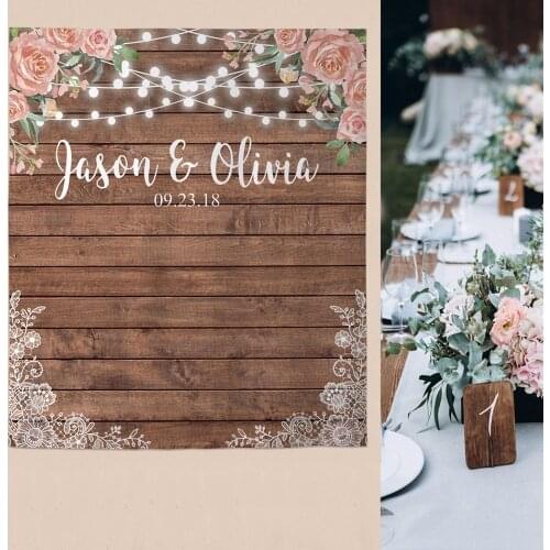 Funnytree flower wedding banner backdrop photography wood wallpaper Decor signage photo backdground Boda photocall photozone