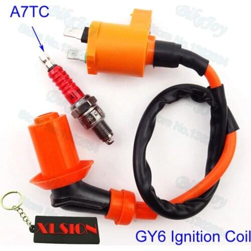 Racing Ignition Coil & Spark Plug A7TC For Chinese GY6 50cc 125cc 150cc Moped Scooter Pit Dirt Bike Motorcycle Motocross