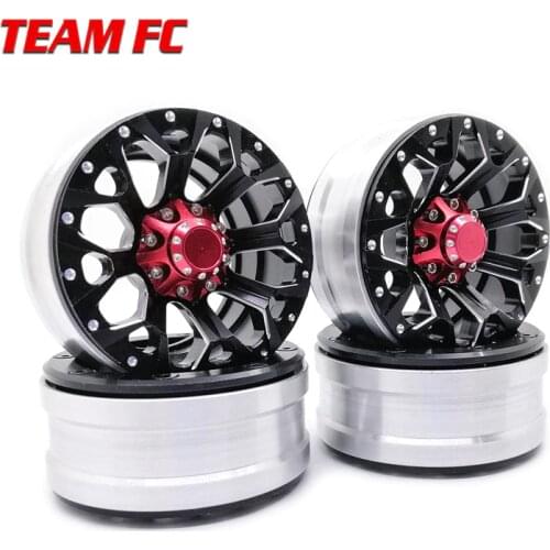 4Pcs Aluminum Alloy 1.9 Beadlock Wheels Rims for 1/10 RC Crawler Axial SCX10 SCX10 II 90046 TRX4 D90 S199