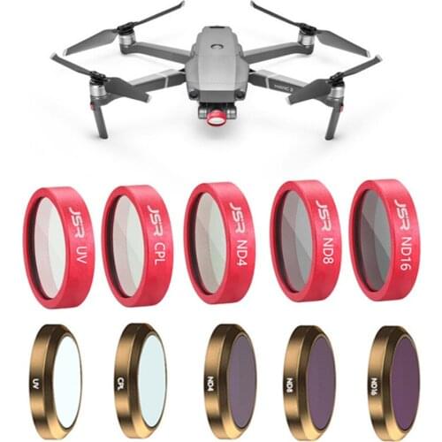 5in1 UV CPL ND4 ND8 ND16 Polarizing Neutral Density ND Filters Set Filter Kit for DJI Mavic 2 Mavic2 Zoom Gimbal Lens Polarized