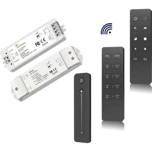 V1 V1-L R1 R11 RU4 PWM CV Dimmer Controller Single Color RF 5-36VDC 40W-360W Led Strip 1-4 Zone 1 Channel 8A 15A