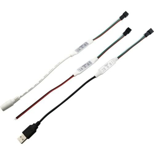 WS2812B WS2811 Controller USB Mini 3 keys for Pixel LED Strip Light SP002E WS2812 IC LED Light Strip Power Bank TV DC 5V-24V