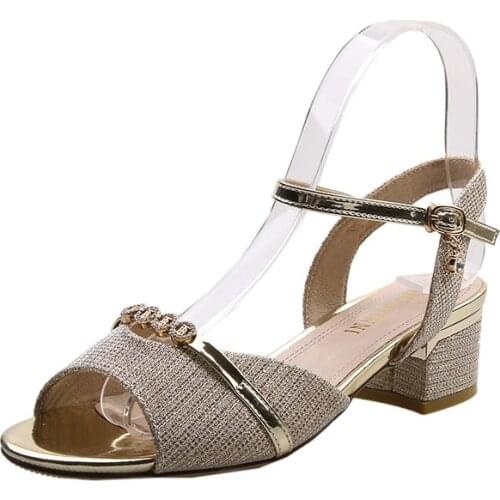 Summer Transparent Sandals Women Shoes Woman Buckle Strap Square High Heels Sexy Gladiator Sandals Fashion Shoes For Women