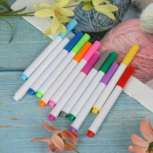 12 Pcs/set Different Colors Water-soluble Liquid Chalk Childrens Drawing Pen Non-dust Board Chalk Marker Office School Supplies