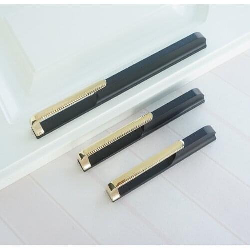 MFYS 3.78'' 5'' Zinc Alloy Cabinet Pulls Handles Black Gold Drawer Pull Wardrobe Cupboard Door Handle Knob Furniture Hardware