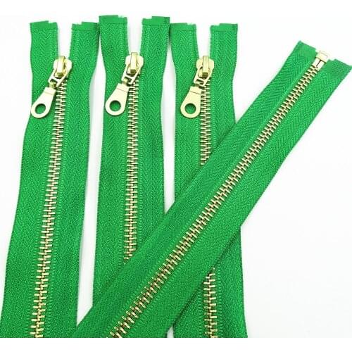 10 pcs 5# 30-60cm(12-24 inches) brass metal open-end zipper (20 colors)sewing zipper