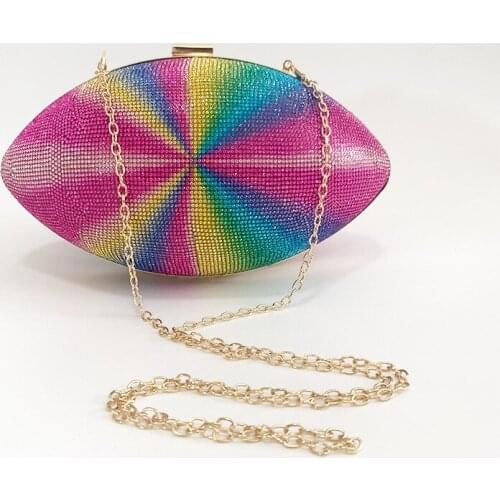 Candy big eyes set with diamond and olive shape bag slanting over one shoulder hand-held chain bag ladys uniform party bag