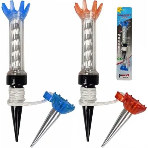 Golf Tees Set Ball Holder Plastic Spring Down 80mm 1 Pcs with Retail Package Dropship Magnetic Step GOG M1QD022