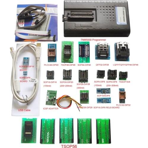 Original TNM5000 USB EPROM Programmer memory recorder+19pc adapters+IC Clip for vehicle electronic part/Laptop/Notebook repair