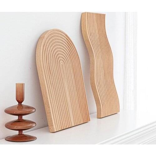 Water Ripple Bread Dessert Tray Wooden Cutting Chopping Creative Curved Plate Placement Board Design Geometric Mold Art X5B8