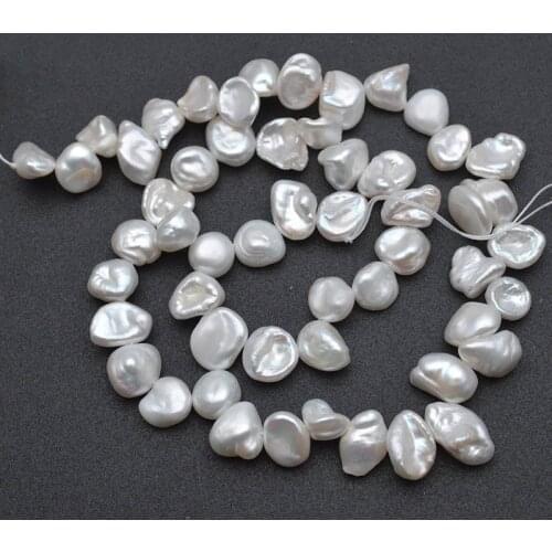 1 Strand Middle Quality 10-11mm Natural White Irregular Freshwater Pearl Loose Beads for Jewelry Making Wholesale