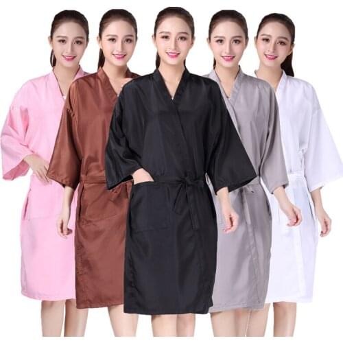 1pcs Professional Hairdressing Kimono Salon Client Haircut Gown Robe Dress Beauty SPA Hotel Barber Shop Guest Clothes Wrap Smock