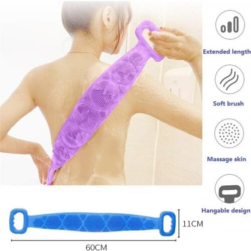 Extended Scrubber Skin Clean Shower Brushes Magic Silicone Brushes Bath Towels Rubbing Back Mud Peeling Body Massage Shower
