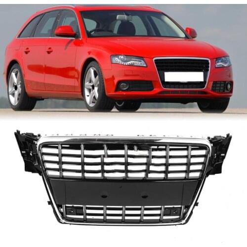 Front Bumper Mesh Hood Grill Grille Glossy Black for Audi A4 S4 2008 2009 2010 2011 2012 For S4 Style