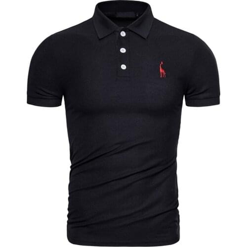 2021 New Man Polo Shirt Mens Casual Deer Embroidery Cotton Polo shirt Men Short Sleeve High Quantity Polo men