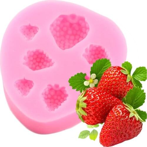 Fruit Strawberry Chocolate Silicone Mold Baby Party Cupcake Topper Fondant Molds Cake Decorating Tools Candy Polymer Clay Moulds