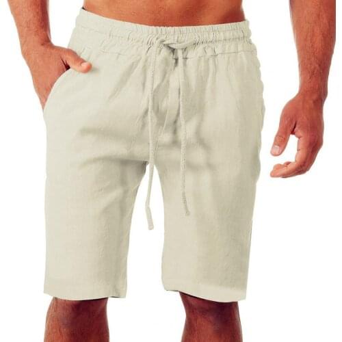 Summer Casual Loose Solid Color Sports Shorts Knee Length Men Drawstring Two Pockets Training Stylish Shorts Streetwear шорты