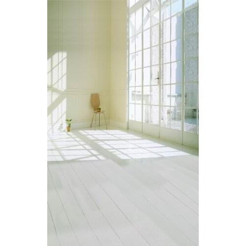 Sunny Window White Wood Floor Polyester Washable No Crease Background Photography Backdrops Studio Props Photographic Seamless