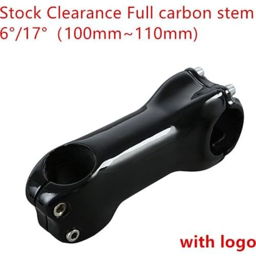 Stock Clearance bicycle stem accessories full carbon fiber stems carbon road / mountain bike stem pole riser stem with logo