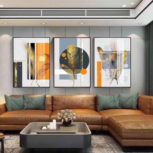 Modern Light Luxury Porch Abstract Feather Living Room Mural Bedroom European-Style Simple Decorative Painting Core