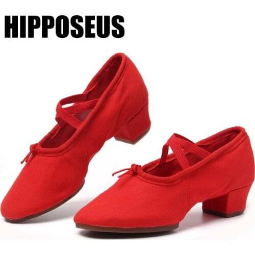 Women Dance-Shoes Slippers Latin Dance Shoes For Ladies Girls Tango Teachers Dancing Shoes Salsa Ballet Practise Shoes Hipposeus