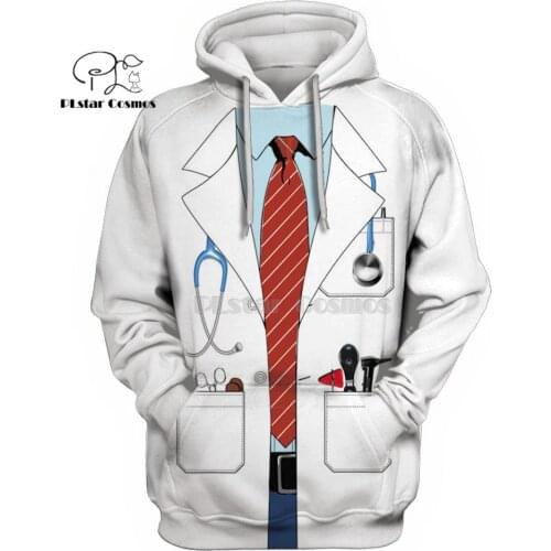 PLstar Cosmos DOCTOR Uniform Costume 3d hoodies/Sweatshirt Winter autumn funny Christmas Halloween cosplay streetwear