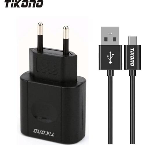 Tikono 5V 2A Universal USB Fast Charger for iPhone Samsung Xiaomi Sony iPad Tablet Travel Wall Charger with Micro Charging Cable