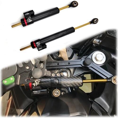 Universal Motorcycle Accessories Carbon Fiber 75MM and 120MM Adjustable Steering Damper Shock Absorption Stabilizer