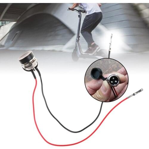 20cm Ebike Battery Charger Port 3 Pin Inline Connector Jack Electric Scooter Bike Charging Socket Cycling Accessories