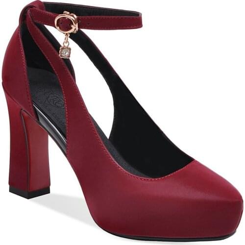 Spring 2019 fashion thick with ultra-high with waterproof station 33-43 yards ankle strap womens shoes