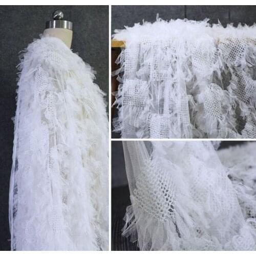 Organza fringed three-dimensional texture creative hand-woven womens fabric