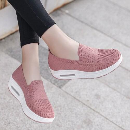Fashion New Women Shoes Woman Flats Platform Sneakers Spring Summer Flying Weaving Breathable Shoes Woman Soft Casual Shoes QJ