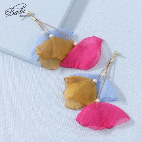 Badu Handmade Yarn Flower Earring Bohemian Holiday Jewelry for Spring Summer Romantic Earrings for Women Wholesale