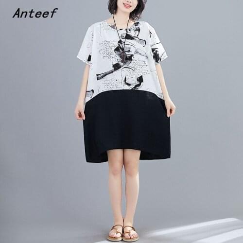 Short sleeve plus size vintage floral dresses for women casual loose midi woman summer dress elegant clothes 2021 sundress