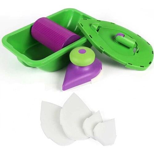 ZK30 8Pcs/Set Paint Roller Tray Sponge Pads Kits Household Painting Brush Wall Decorative Hand Tools Home Room Diy Hand Tool Set