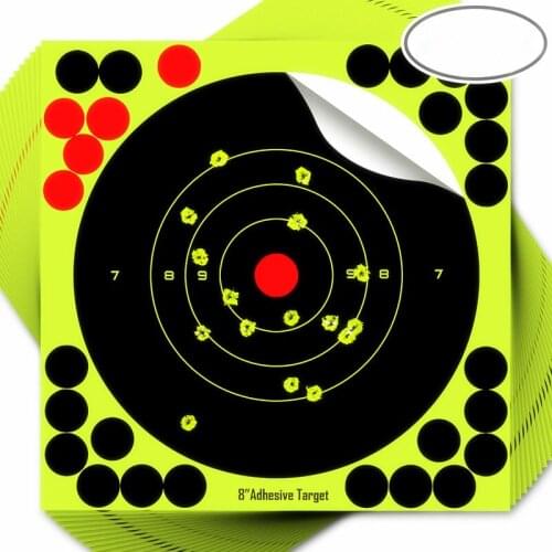 10pcs Shooting Splash Adhesive Reactivity Target Stickers Training Target Fluorescent Paper for Bow Arrow Archery Training