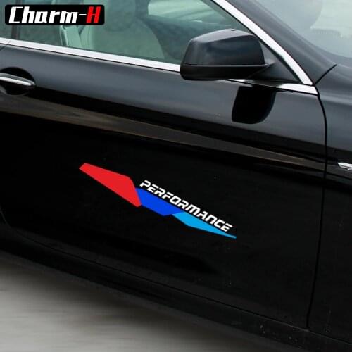 2PCS Car Styling Reflective M Performance Door Side Graphic Decals Stickers for BMW e46 e39 e90 e60 e36 f30 e53 e70 f10 g30 g01